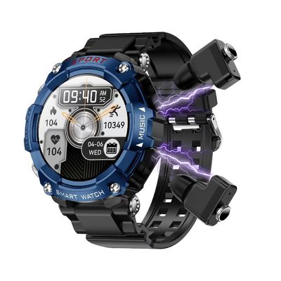 T96 Akıllı Saat Kulaklıklı BT Çağrı Müzik Çalıştırıcı Uyku Kan basıncı monitörü